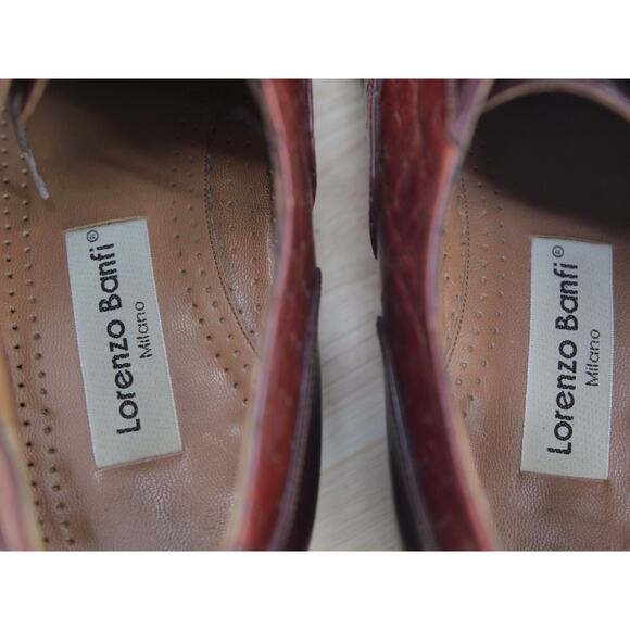 Lorenzo Banfi‎ 9.5 M Mens Shoes Leather Hand Made 2 Tone Made In Italy main image 4